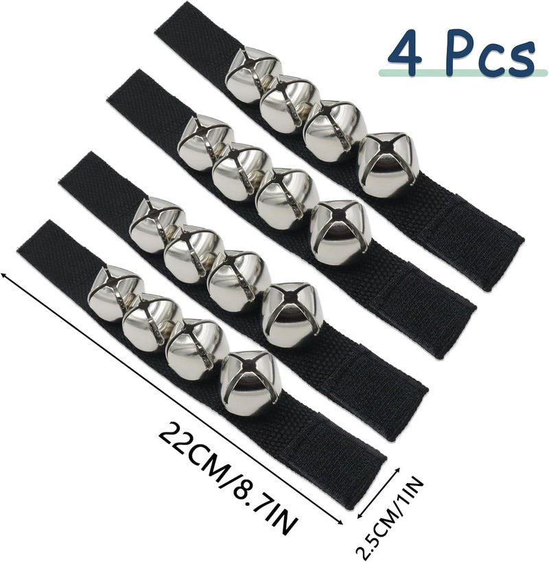 Cheerock 4pcs Adjustable Wrist & Ankle Bells, Jingle Percussion Instrument for Dance Practice, Rehearsal and Performance - Image 2